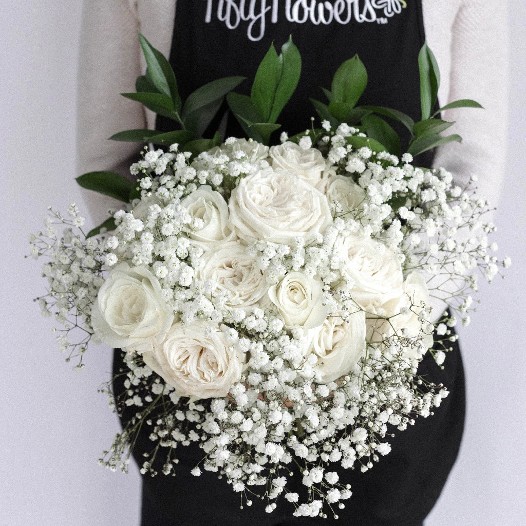 White Wedding Bells Flower Bouquet