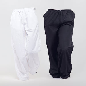Parachute pant Combo-Gunmetal & White