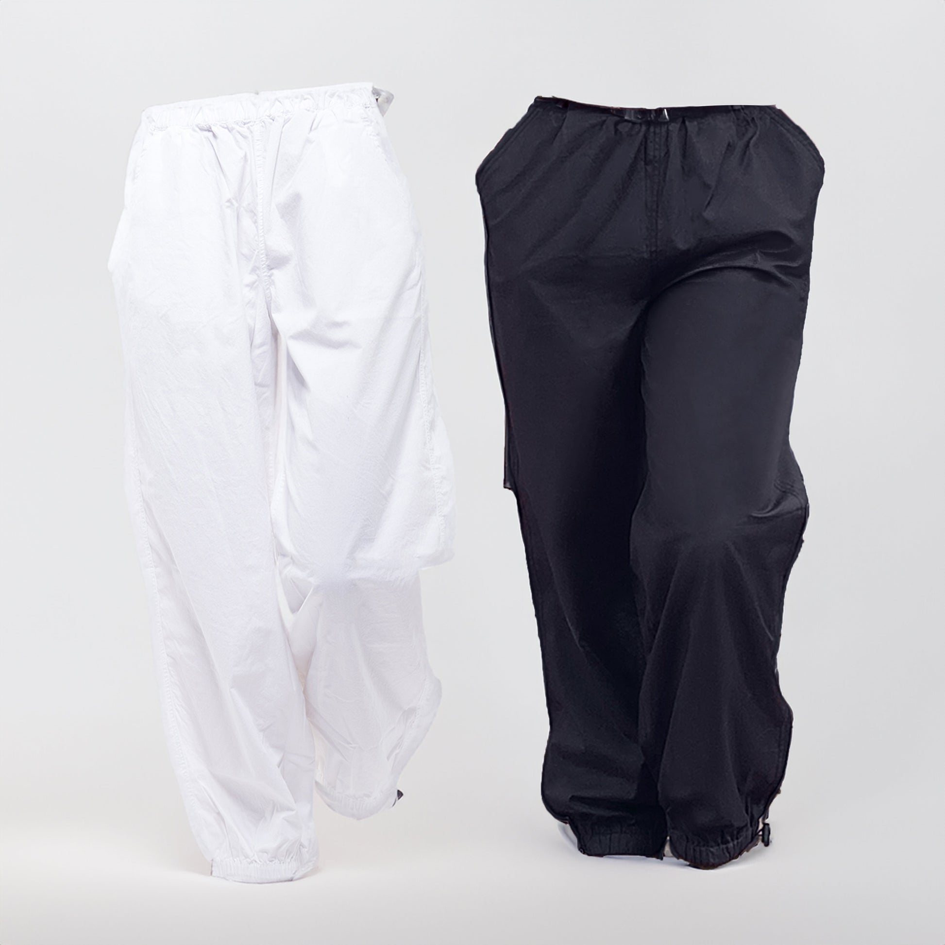 Parachute pant Combo-Gunmetal & White