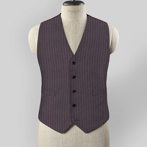 Wine Pinstripe Waist Coat