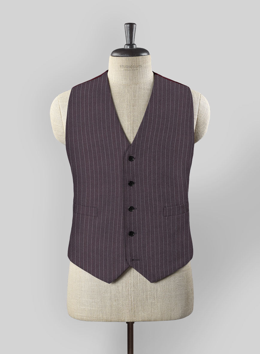 Wine Pinstripe Waist Coat