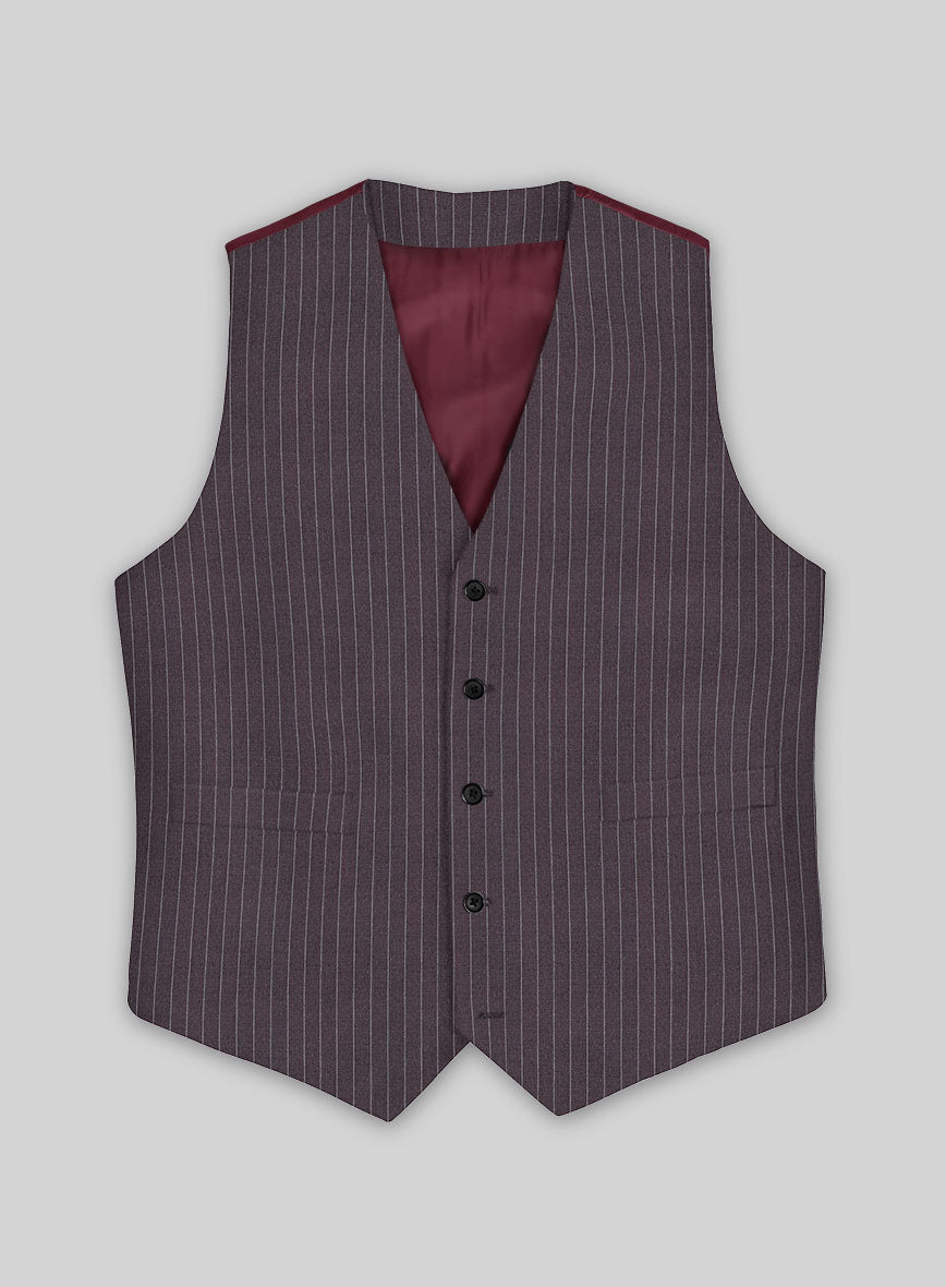Wine Pinstripe Waist Coat