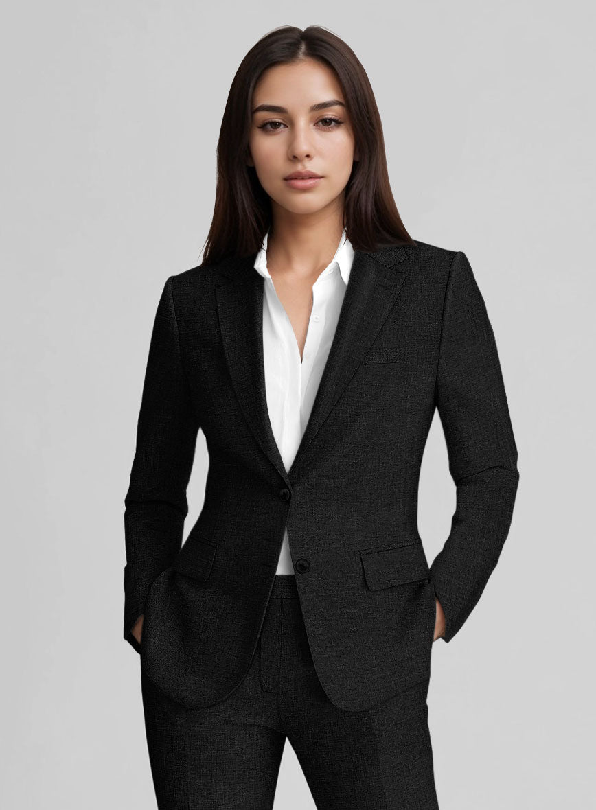 Women's Black Linen Suit