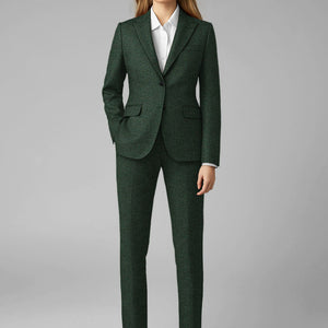 Women's Bottle Green Herringbone Tweed Suit
