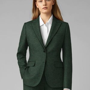 Women's Bottle Green Herringbone Tweed Suit