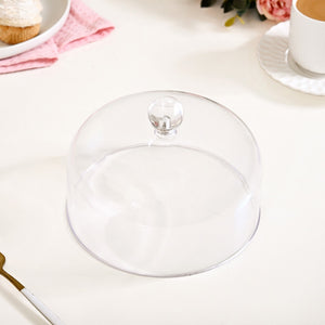 Wooden Cake Stand With Transparent Cloche 17cm