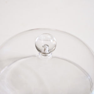 Wooden Cake Stand With Transparent Cloche 17cm
