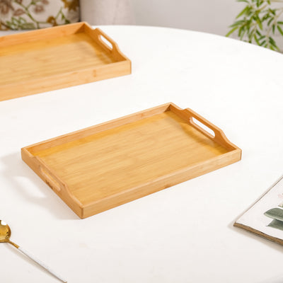 Sustainable Wooden Serving Tray Set Of 2