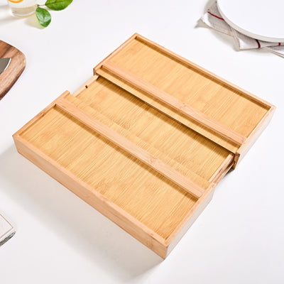 Adjustable Bamboo Kitchen Drawer Organiser For Cutlery