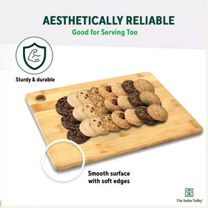 100% Natural Bamboo Wood Chopping/Cutting Board, Toxin-free, No Dye/Polish, Strong,Scratch Resistant 32cm in Length /21.7cm in Width