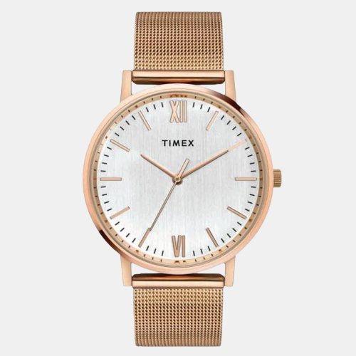 Fashion Men Quartz Silver Dial Analog Stainless Steel Watch TW0TG8011