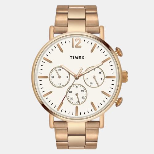 Fashion Men Quartz White Dial Chronograph Stainless Steel Watch TWEG20009