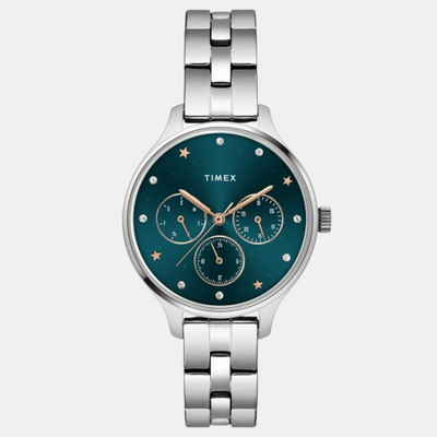 Fashion Women Quartz Blue Dial Multi-Function Stainless Steel Watch TWEL14813
