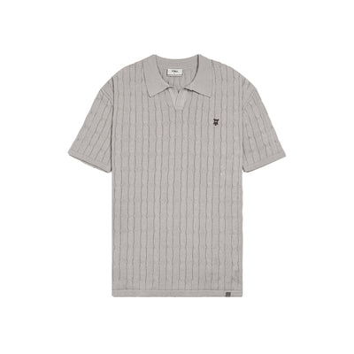 Pristine Cable Knit Polo -  Oat