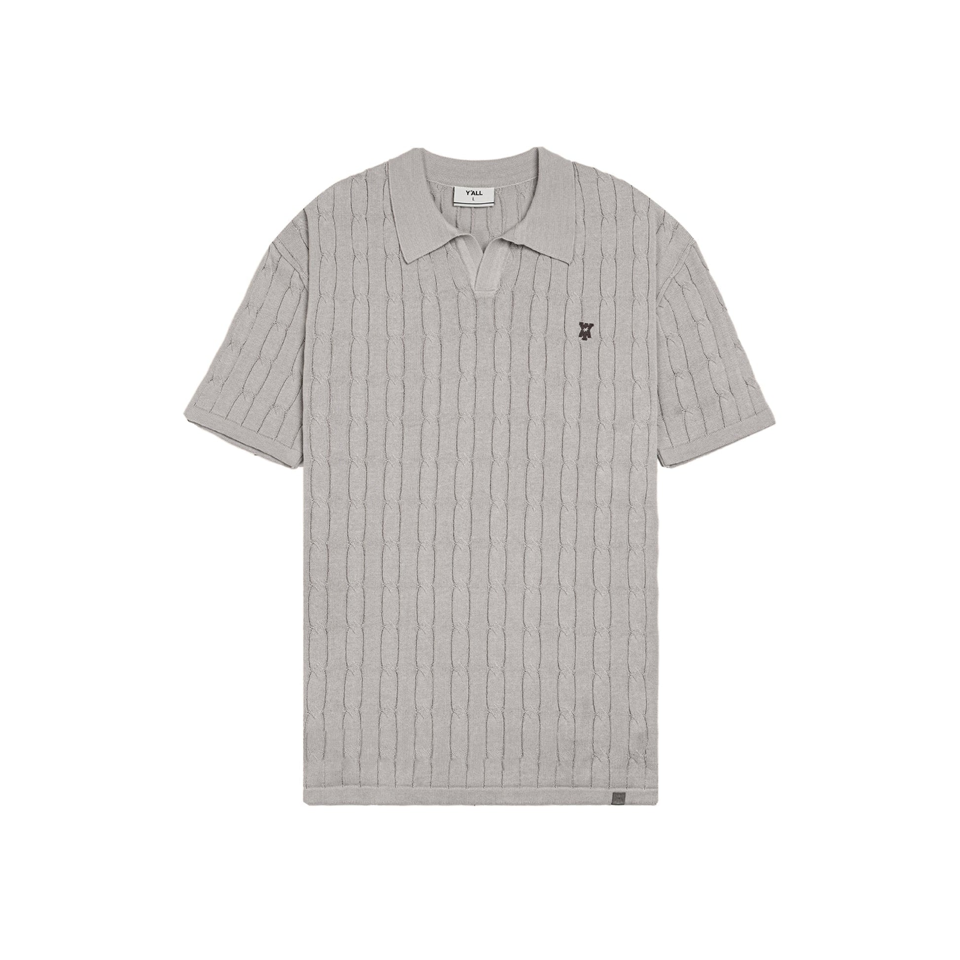 Pristine Cable Knit Polo -  Oat
