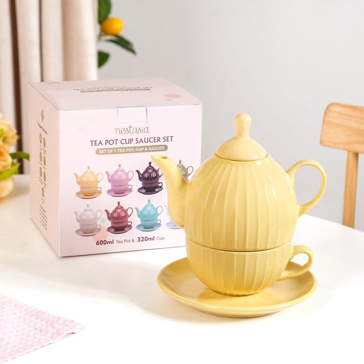 Ambrosia Stackable Ceramic Tea Set For 1 Yellow