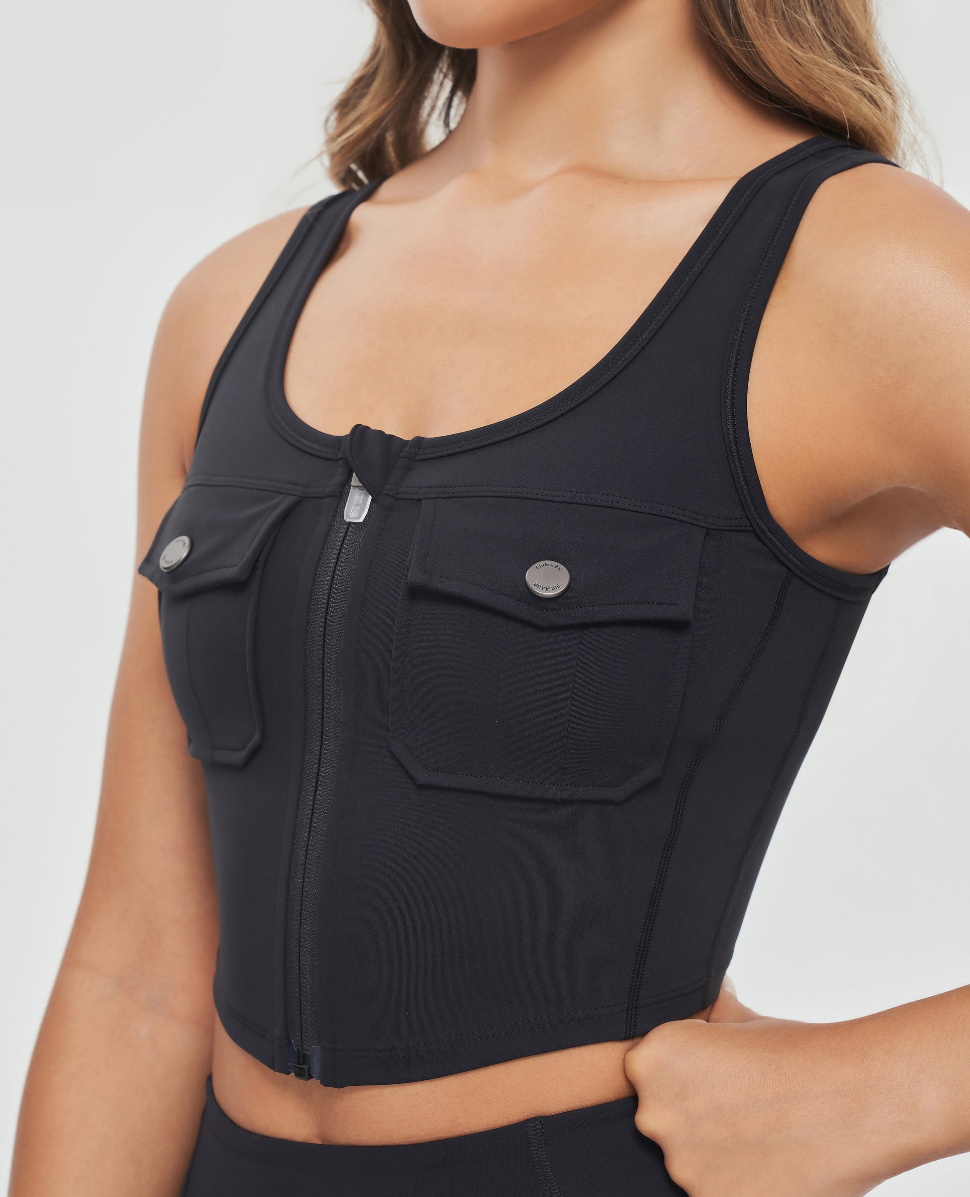 Zip Front Cargo Tank - Black