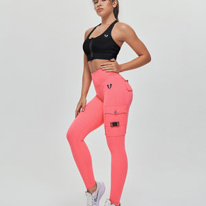 Zip Front Sports Bra - Black