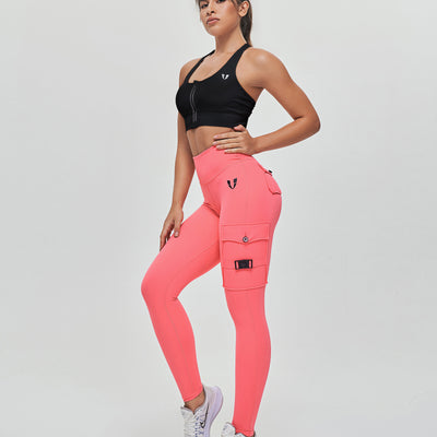 Zip Front Sports Bra - Black