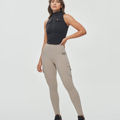 Zip Up Cargo Tank - Black