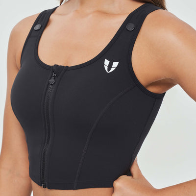 Zip Up Padded Tank - Black