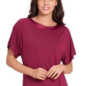 Satin Edge Pyjama Top - Rhododendron