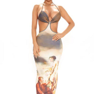 BlackTree Angelic Maxi Dress - Brown/combo.