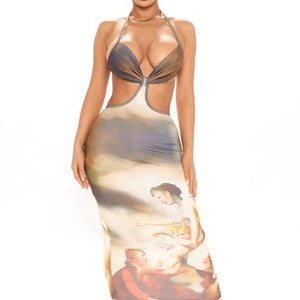 BlackTree Angelic Maxi Dress - Brown/combo.