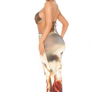 BlackTree Angelic Maxi Dress - Brown/combo.