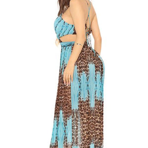 BlackTree Noemi Sleeveless Maxi Dress - Aqua/Combo.