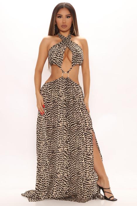 Belize Maxi Dress by BlackTree Taupe/combo.