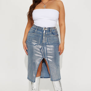 BlackTree Denim Midi Skirt