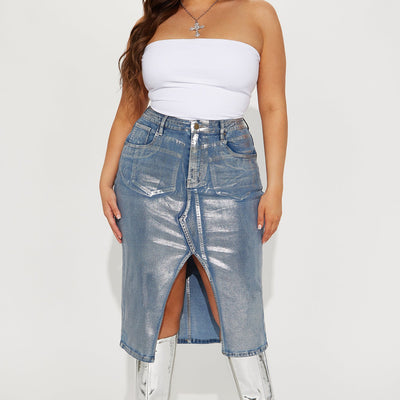 BlackTree Denim Midi Skirt