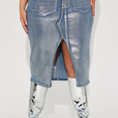 BlackTree Denim Midi Skirt