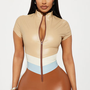 BlackTree 70's Faux Leather Jumpsuit