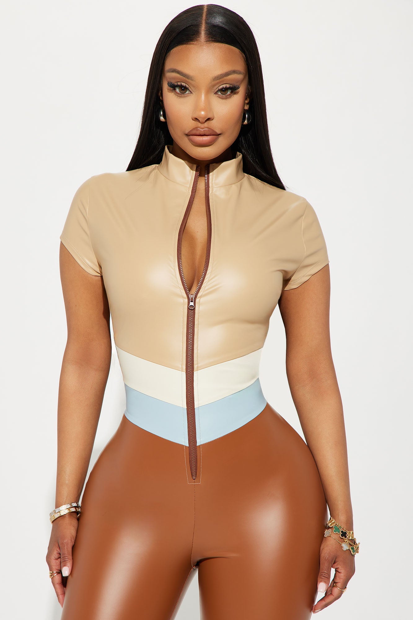 BlackTree 70's Faux Leather Jumpsuit