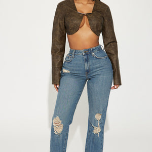 BlackTree Faux Leather Top