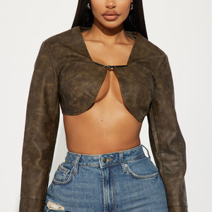 BlackTree Faux Leather Top