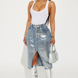 BlackTree Denim Midi Skirt