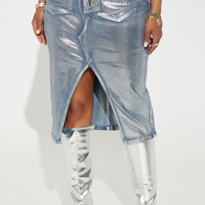 BlackTree Denim Midi Skirt