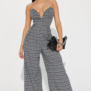 BlackTree Plaid Jumpsuit