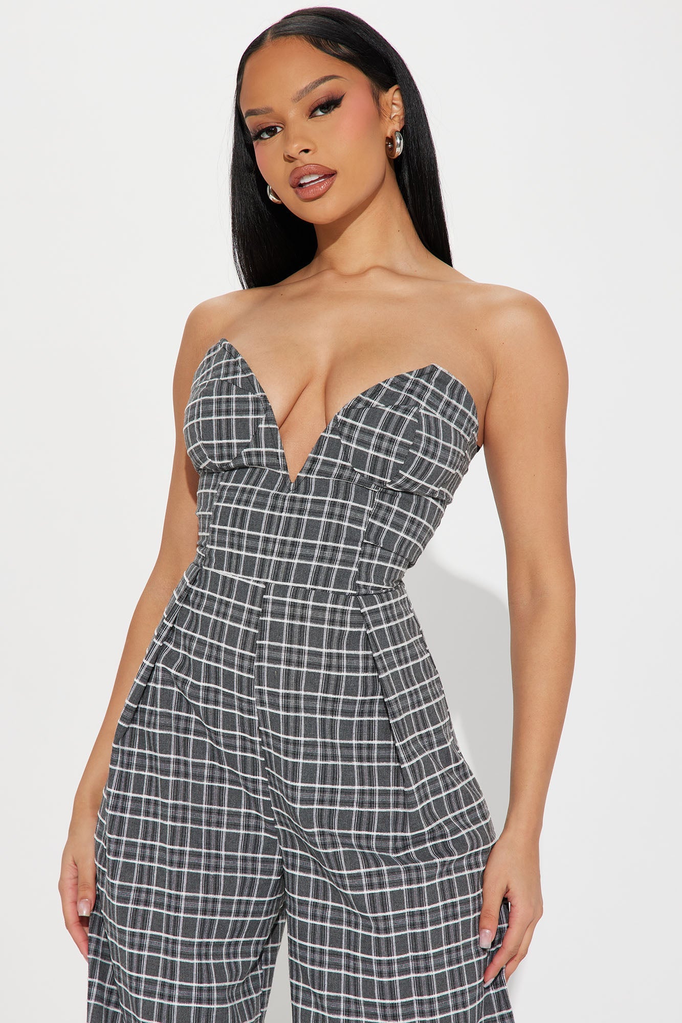 BlackTree Plaid Jumpsuit