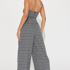 BlackTree Plaid Jumpsuit