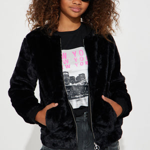 BlackTree Furry Funny Bomber Jacket