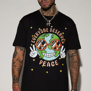 BlackTree Deserves PEACE Short Sleeve T-shirt