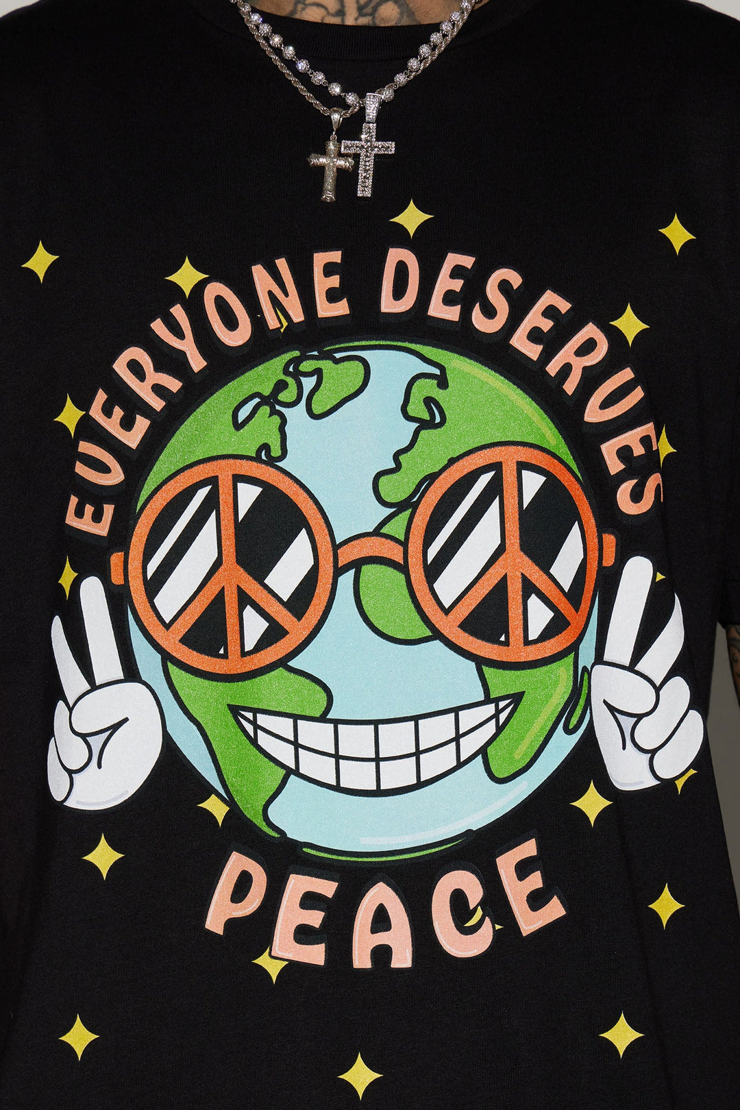 BlackTree Deserves PEACE Short Sleeve T-shirt