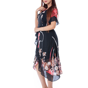 BLACKTREE DEEP NAVY BLUE FLORAL DRESS.