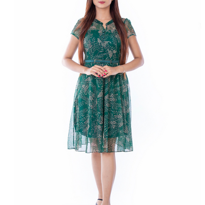 BlackTree Green Floral Dress.