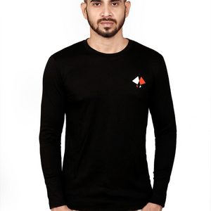 Solid Full Sleeves Slim Fit Crew Neck T-shirt..