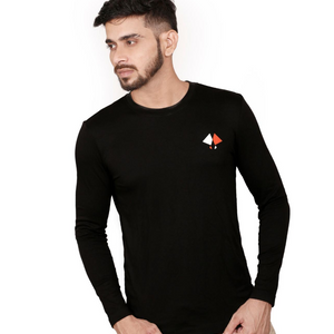Solid Full Sleeves Slim Fit Crew Neck T-shirt..